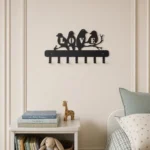 Porte-manteau mural enfant motif Love en métal 7 crochets