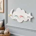 Porte-manteau mural nuage enfant 4 crochets