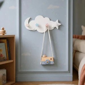 Porte-manteau mural nuage enfant 4 crochets