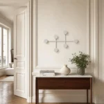Porte-manteau mural rond blanc en métal