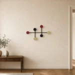 Porte-manteau mural rond multicolore en métal