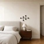 Porte-manteau mural rond noir en métal
