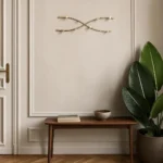 Porte-manteau mural vague croisée doré 8 crochets