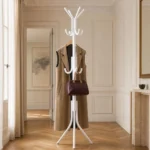 Porte-manteau perroquet inox blanc