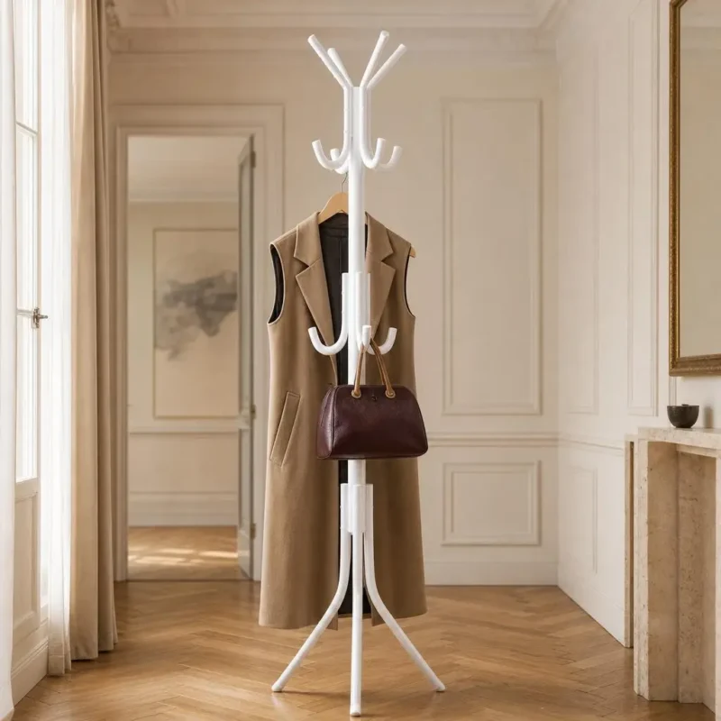 Porte-manteau perroquet inox blanc