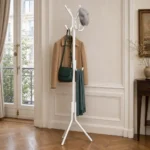 Porte-manteau perroquet inox blanc