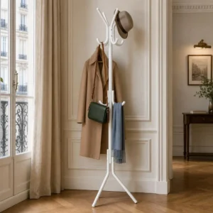 Porte-manteau perroquet inox blanc