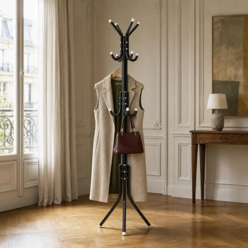 Porte-manteau perroquet inox noir