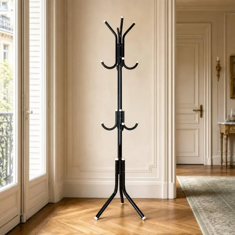 Porte-manteau perroquet inox noir