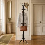 Porte-manteau perroquet inox noir