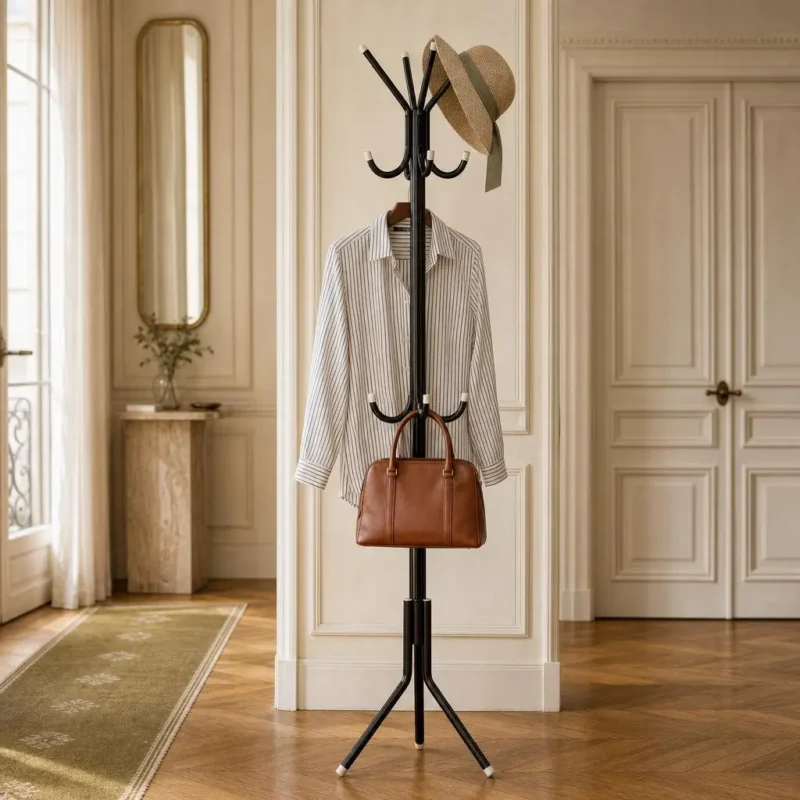 Porte-manteau perroquet inox noir