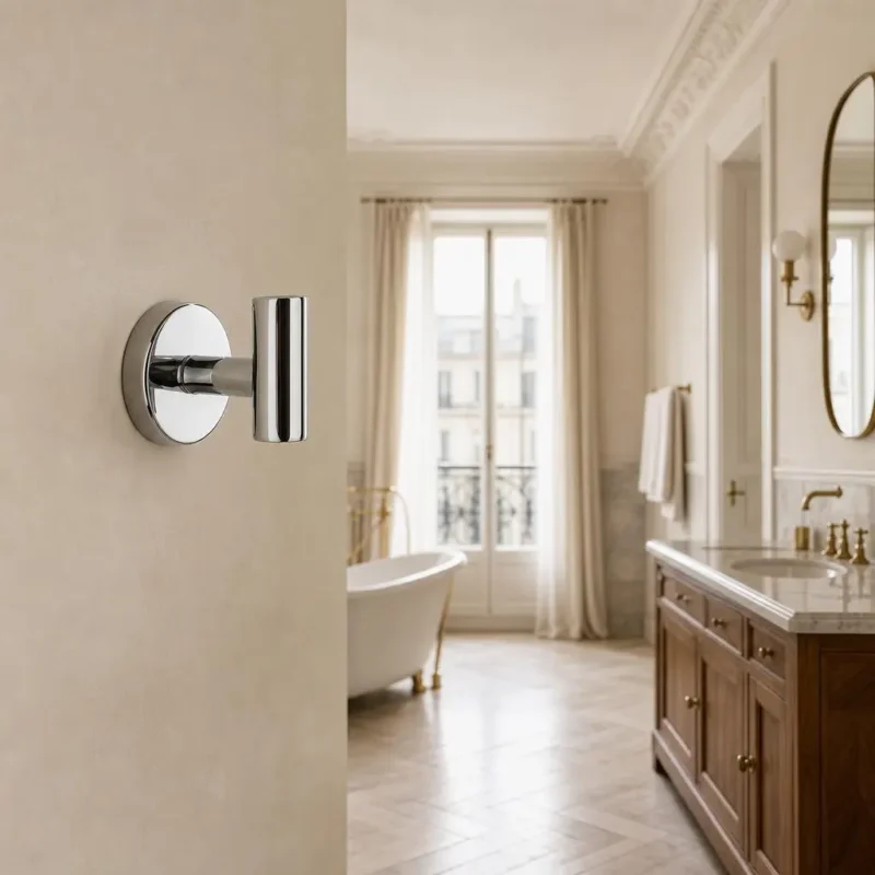 Porte Manteau salle de bain crochet cylindrique en métal