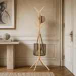 Porte-manteau scandinave sur pied 8 crochets