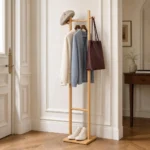 Porte-manteau sur pied 2 pieds bois clair