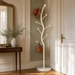 Porte-manteau sur pied 7 crochets blanc