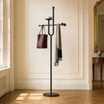 Porte-manteau sur pied aluminium noir design moderne
