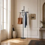 Porte-manteau sur pied aluminium noir design moderne