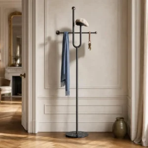 Porte-manteau sur pied aluminium noir design moderne