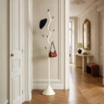 Porte-manteau sur pied arbre en métal blanc style nordique