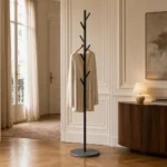 Porte-manteau sur pied arbre métal noir