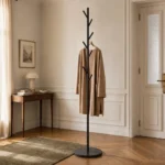 Porte-manteau sur pied arbre métal noir