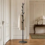 Porte-manteau sur pied arbre métal noir