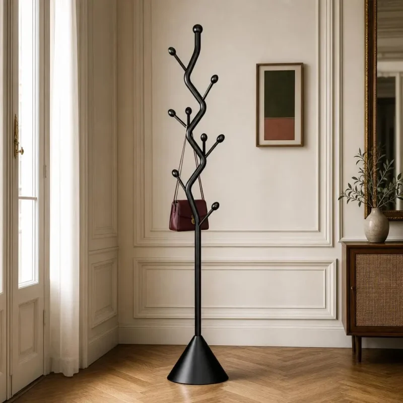 Porte-manteau sur pied arbre métal noir style nordique