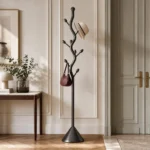 Porte-manteau sur pied arbre métal noir style nordique