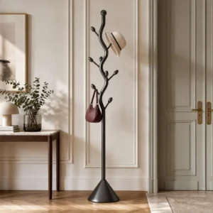 Porte-manteau sur pied arbre métal noir style nordique