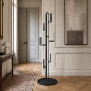 Porte-manteau sur pied cactus métal noir