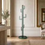 Porte-manteau sur pied cactus métal vert
