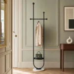 Porte-manteau sur pied métal noir design