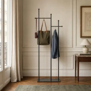 Porte-manteau sur pied métal noir design moderne