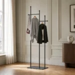 Porte-manteau sur pied métal noir design moderne