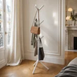 Porte-manteau sur pied plastique blanc