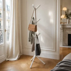 Porte-manteau sur pied plastique blanc