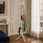 Porte-manteau sur pied plastique blanc