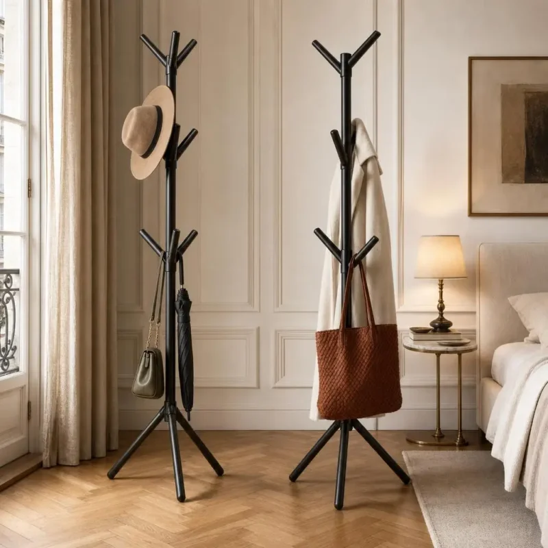 Porte-manteau sur pied plastique noir