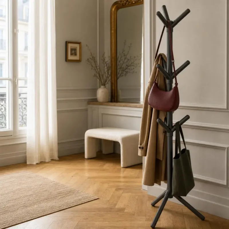 Porte-manteau sur pied plastique noir