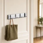 Porte Serviette salle de bain métal chromé 4 crochets pliants