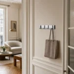 Porte Serviette salle de bain métal chromé 4 crochets pliants