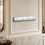 Porte Serviette salle de bain métal chromé 4 crochets pliants